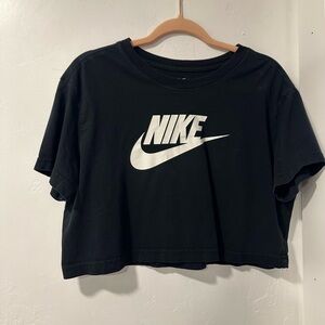Nike Black and White Logo Crop Top